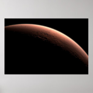 Teil der Mars an der Grenze von Licht und Dunkel. Poster
