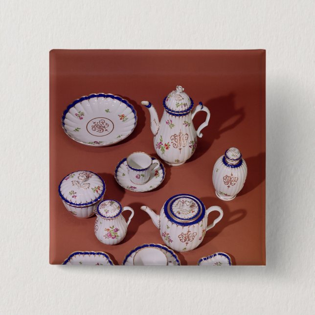 Teil eines mit Monogramm Teeservices Worcesters Button (Vorderseite)