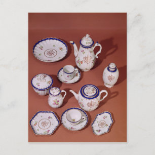 Teil eines Worcester mit Monogramm Teeservice Postkarte