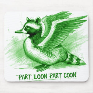 Teil Loon Teil Waschbär Hybridkreatur Mousepad