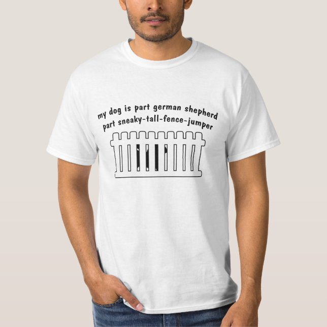 Teil-Schäferhund-Teil Zaun-Pullover T-Shirt (Vorderseite)