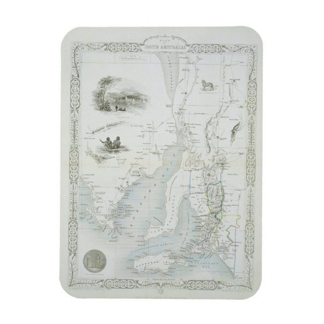 Teil Südaustraliens, aus einer Serie von World Ma Magnet (Vertikal)