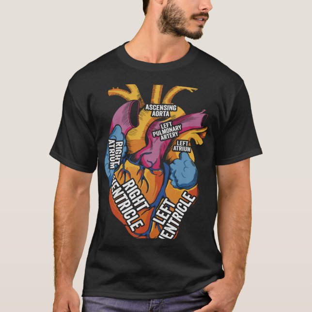 Teile der Herzkardiologie Männer Frauen Anatomisch T-Shirt (Vorderseite)