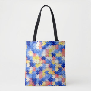 Teile des Farb-Wasserfarben-Puzzle-Taschen-Toters Tasche