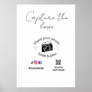 Teile die Liebe Hochzeit QR Paar Liebe Name Datum Poster