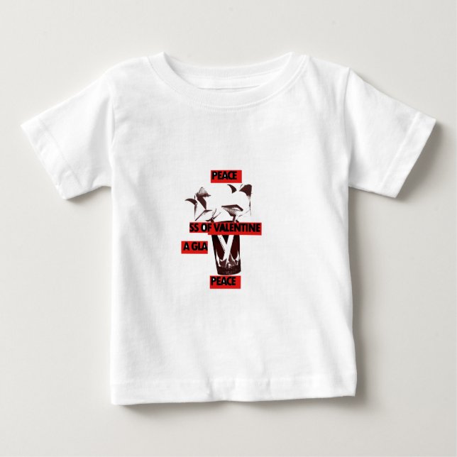 Teilen Sie die Liebe: Ein Glas Walentiner Friedens Baby T-shirt (Vorderseite)