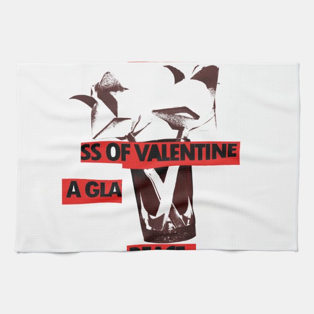 Teilen Sie die Liebe: Ein Glas Walentiner Friedens Handtuch (Horizontal)