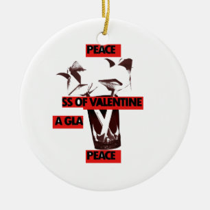 Teilen Sie die Liebe: Ein Glas Walentiner Friedens Keramik Ornament