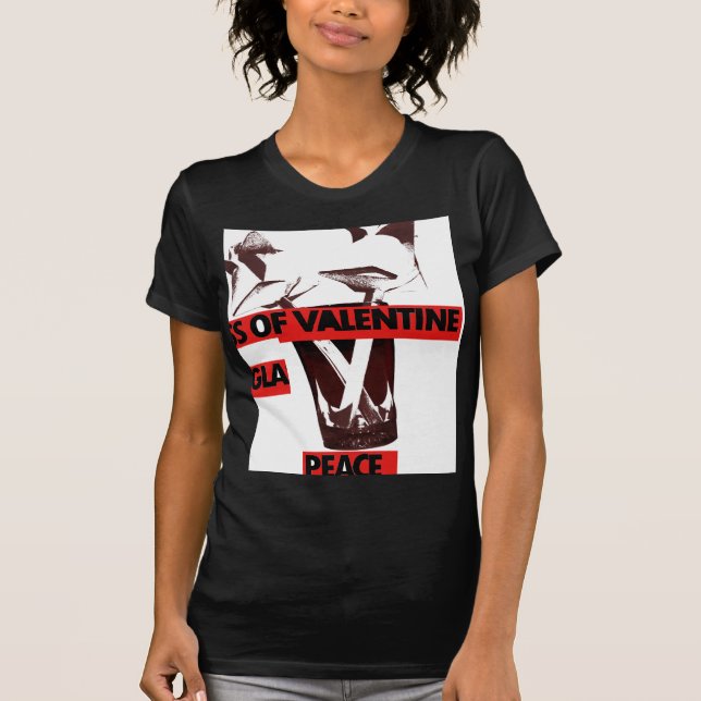Teilen Sie die Liebe: Ein Glas Walentiner Friedens T-Shirt (Vorderseite)