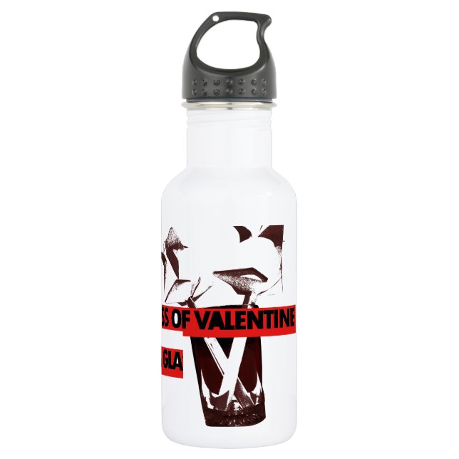 Teilen Sie die Liebe mit einem Glas valentiner Pea Trinkflasche (Vorderseite)