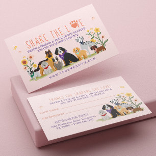 Teilen Sie die Liebe Pet Family Pet Care & Groomin Visitenkarte
