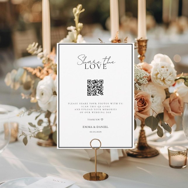 Teilen Sie die Liebe QR Code White Wedding Galery (Von Creator hochgeladen)