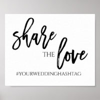 Teilen Sie die Liebe Wedding Hashtag-Zeichen | 8x1