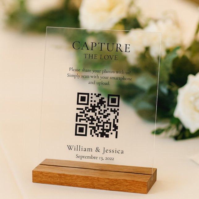Teilen Sie Hochzeitsfotos mit QR-Code Acrylschild (Von Creator hochgeladen)