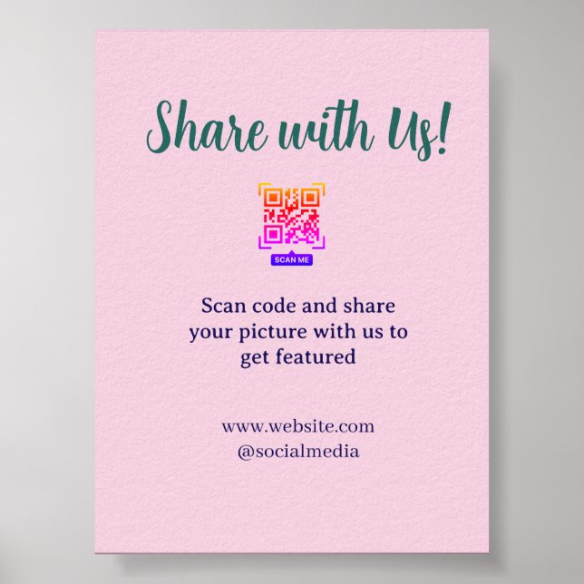 Teilen Sie Ihr Bild scannen Sie den QR-Code und fü Poster (Vorne)
