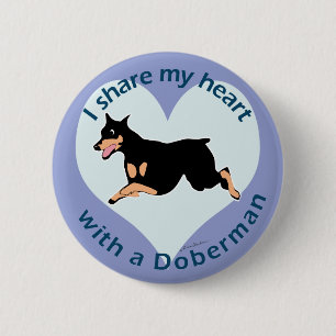 Teilen Sie Ihr Herz - Dobermann Button