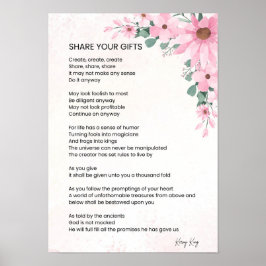 Teilen Sie Ihre Geschenke Inspiration Empowerment  Poster