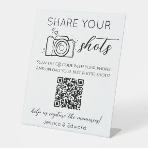 Teilen Sie Ihren Shots unvergessliche QR Code Blac Sockelschild