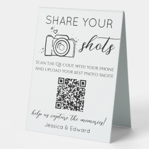 Teilen Sie Ihren Shots unvergessliche QR Code Blac Tischaufsteller