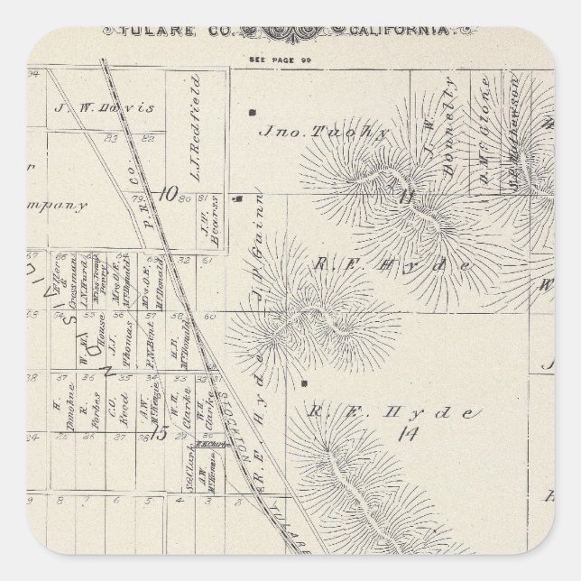 Teilgebiete Pioneer Land Co Quadratischer Aufkleber (Vorderseite)