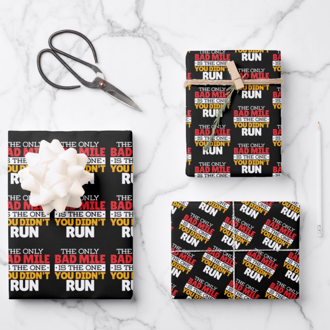 Teilnehmer - Funny Bad Mile Running Zitat Geschenkpapier Set (Vorderseite)