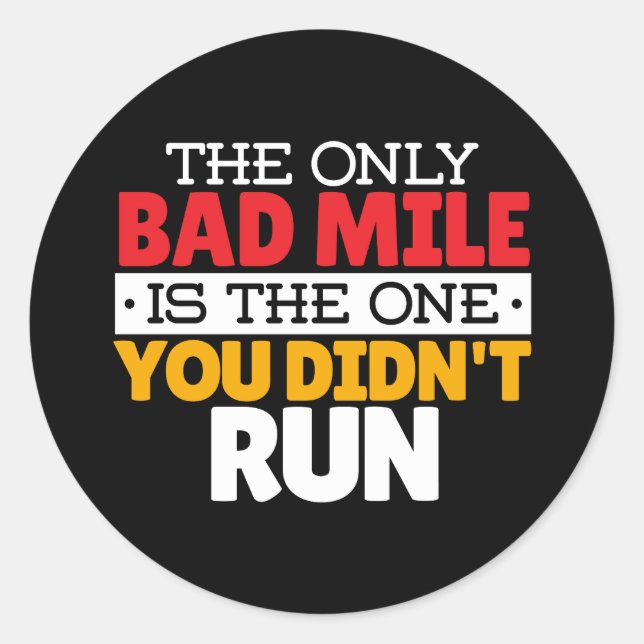 Teilnehmer - Funny Bad Mile Running Zitat Runder Aufkleber (Vorderseite)