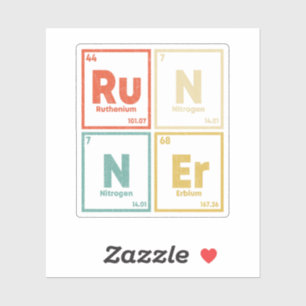 Teilnehmer Periodic Table Marathon Runners Science Aufkleber