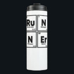 Teilnehmer Periodic Table Marathon Runners Science Thermosbecher<br><div class="desc">Ein humorvolles Design eines Periodischen Tisches,  der "Runner" für Individuen sagt,  die Leidenschaft für Laufen und Chemie haben. Ob sie Joggen in der Natur genießen oder in Marathons oder Triathlons konkurrieren,  dieses Design ist für diejenigen,  die beide verfolgen Liebe.</div>