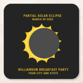 Teilsolarextraktion März 2025 Personalisiert Rechteckiger Pappuntersetzer