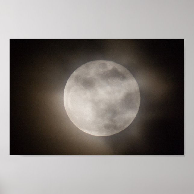 Teilweise wolkiger Vollmond, Ohio Poster (Vorne)