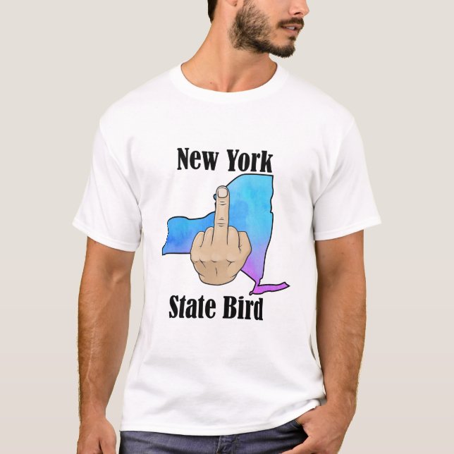 Teinte du doigt médian du t-shirt de l'État de New (Devant)