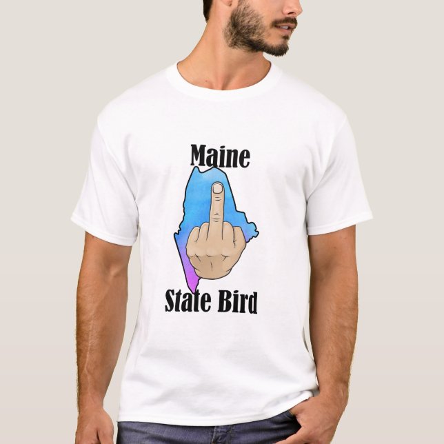 Teinte du doigt médian du t-shirt de l'État du Mai (Devant)