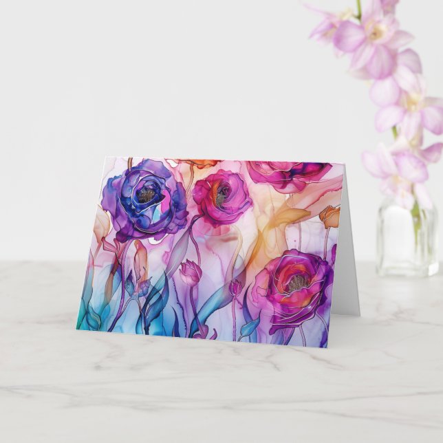 Teintes de lavande - Carte personnalisée pour la f (Orchidée)