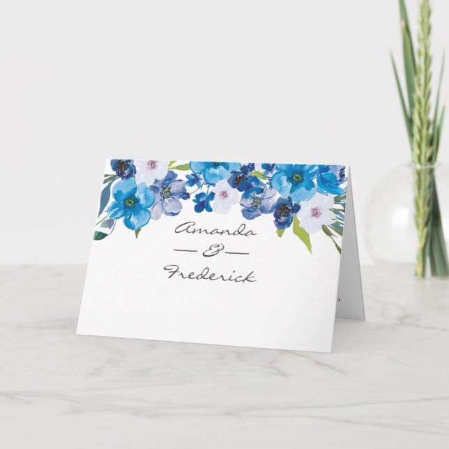 Teintes du programme de mariage floral bleu (Devant)