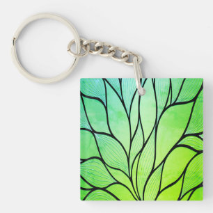 Teintes vertes vives motif créatif de feuilles