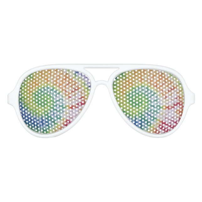 teinture à cravate blanc lunettes de soleil arc-en (Devant)