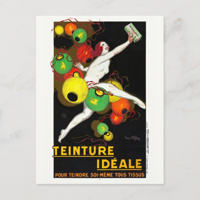 Teinture Idéale France Vintage Poster 1928 Postkarte (Vorderseite)