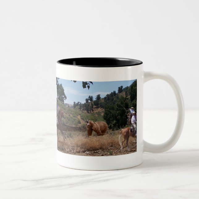 Tejon Vaquero-Graubär Roping Zweifarbige Tasse (Rechts)