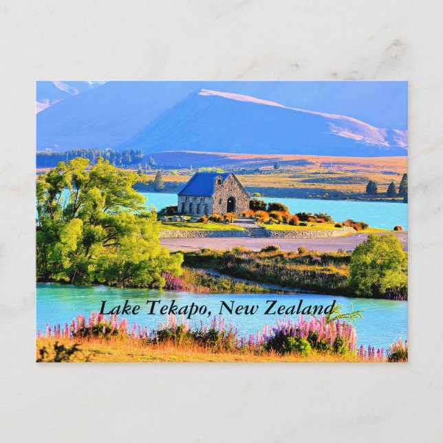 Tekapo-See, Neuseeland Postkarte (Vorderseite)