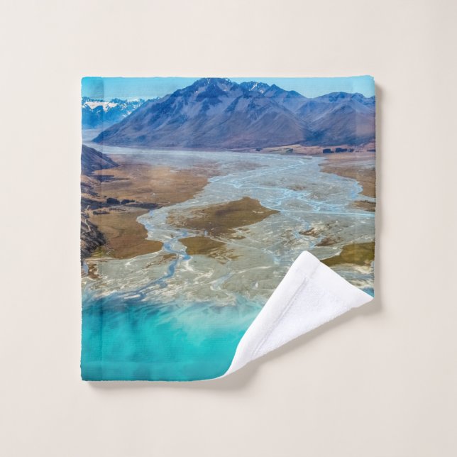 Tekapo-See und Südalpen, Neuseeland Badhandtuch Set (Waschlappen)