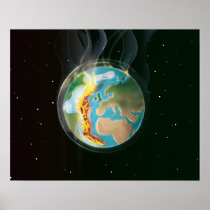 Tektonische Teller des Planeten Erde Poster