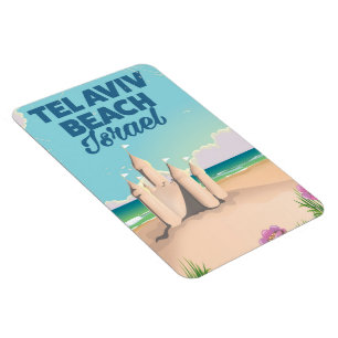 Tel Aviv Beach Israel Strandposter Magnet