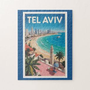Tel Aviv Israel Illustration Reise Kunst Vintage