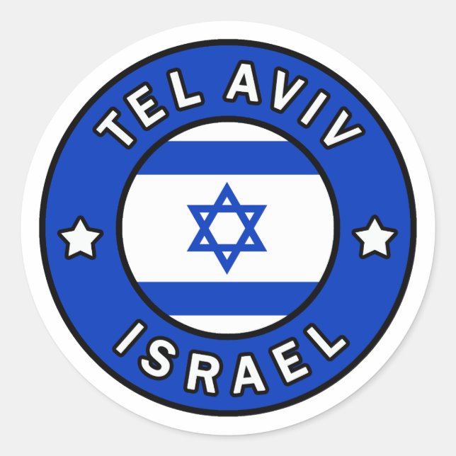 Tel Aviv Israel Runder Aufkleber (Vorderseite)