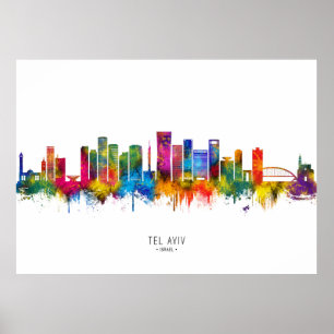 Tel Aviv Israel Skyline Poster
