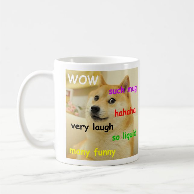Tel mème Doge tellement chien Mugs Funny (Gauche)