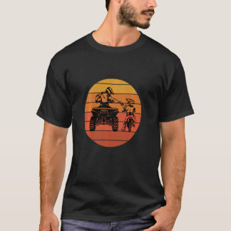 Tel Père Tel Fils Quad Antenne Cubique Moto Motocr T-Shirt