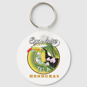 Tela Honduras Reise Logo erkunden Schlüsselanhänger