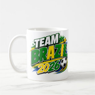 TÉLÉ BRAZIL 2026 Mug pour les fans de football   B