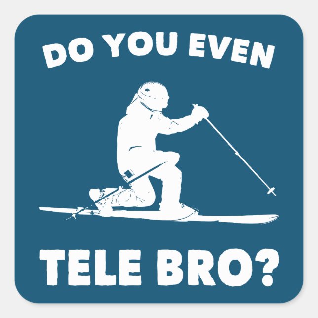 Tele Bro? Quadratischer Aufkleber (Vorderseite)